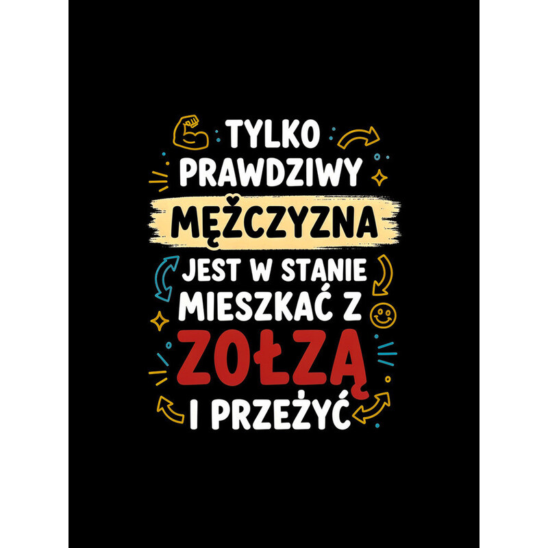 Tshirt męski z nadrukiem czarny model 22158915 - FashionStreet