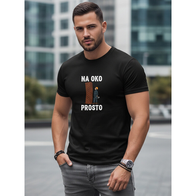 Pánské tričko OKO PROSTO s potiskem černé FashionStreet NX0107R