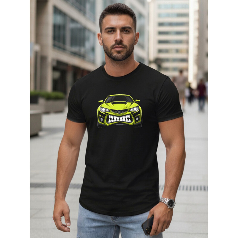 Tshirt męski z nadrukiem czarny model 22158945 - FashionStreet
