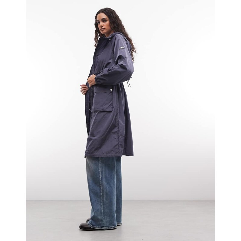 Barbour International Danica long showerproof jacket in blue