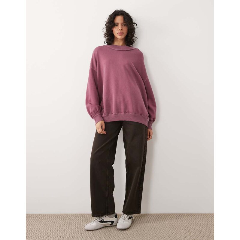 Free People palm springs turtle pullover in damson purple