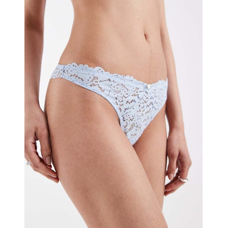 Lindex lace thong in light blue 115614612