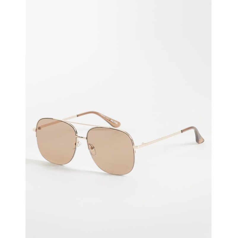 ALDO heydi metal frame aviator sunglasses with brown lenses in gold 115614648