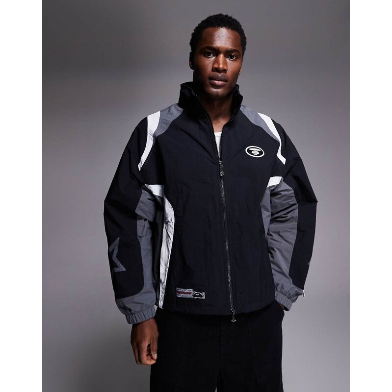 Aape by A Bathing Ape lightweight motocross jacket in black 115614672