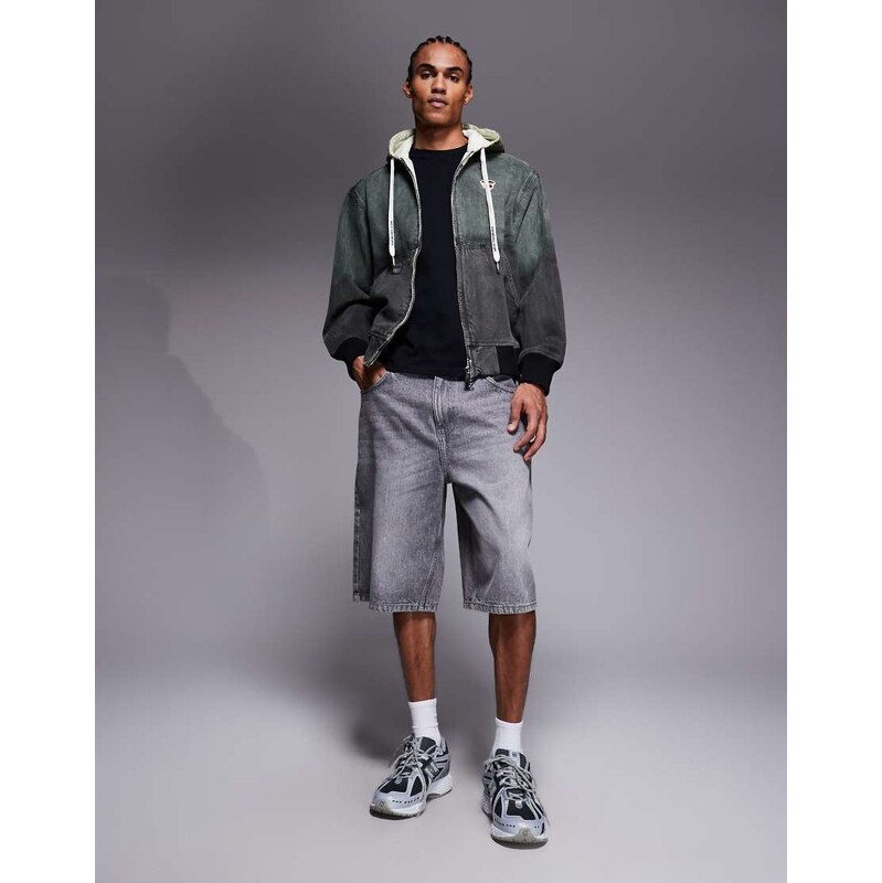 Aape by A Bathing Ape zip thorugh hooded worker jacket in khaki green 115614674