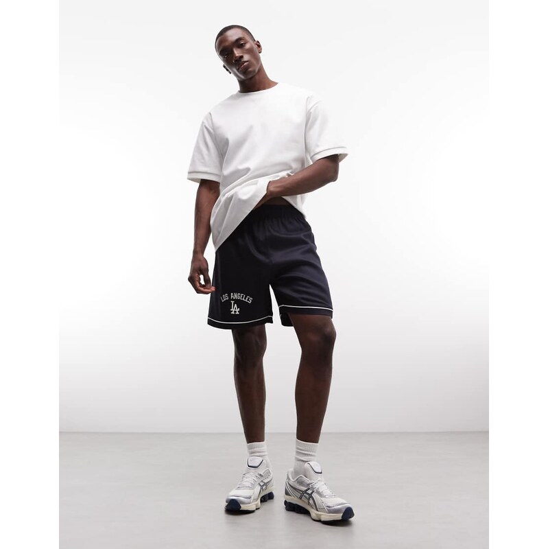 New Era LA Dodgers logo shorts in navy