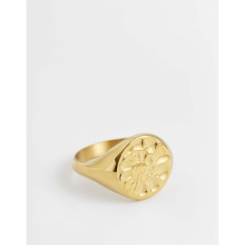 ASOS DESIGN waterproof stainless steel conch shell signet ring