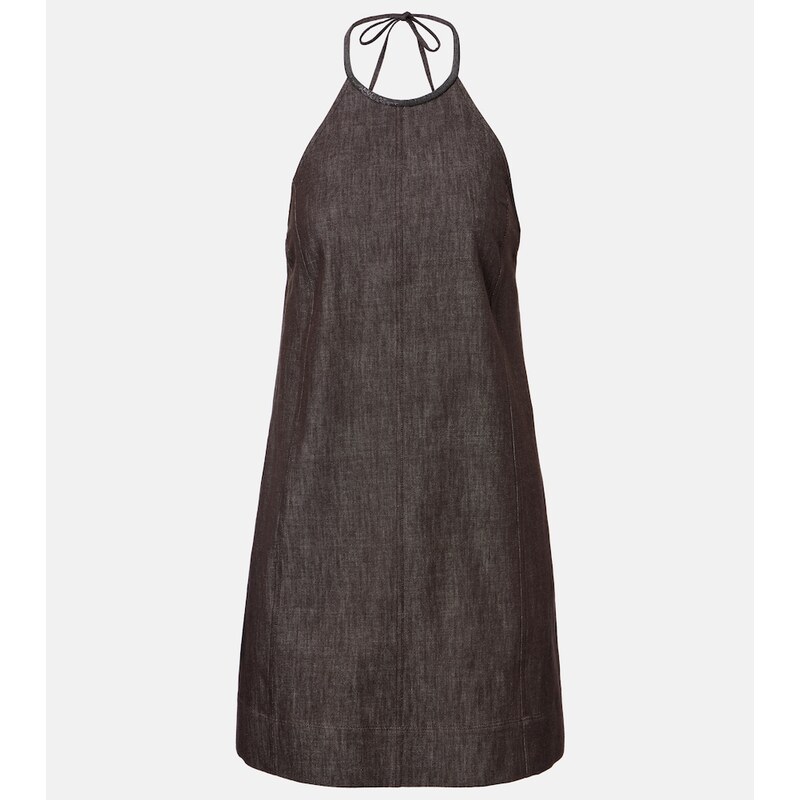 Brunello Cucinelli Halterneck open-back cotton minidress