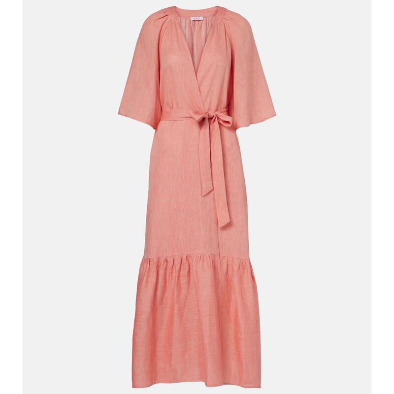 Eres Audacieuse belted linen maxi dress