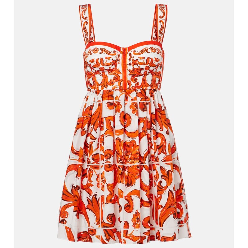 Dolce&Gabbana Majolica cotton poplin minidress