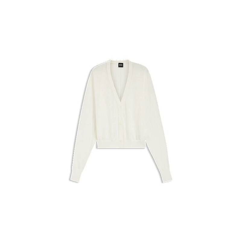 BOSS Linen-cotton cardigan with buttoned front 115618027