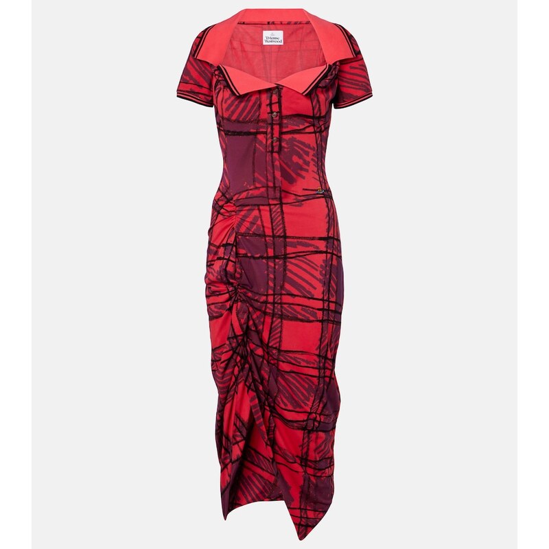 Vivienne Westwood Long Monday checked cotton polo dress