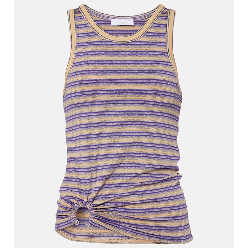 Rabanne Piercing gathered striped tank top