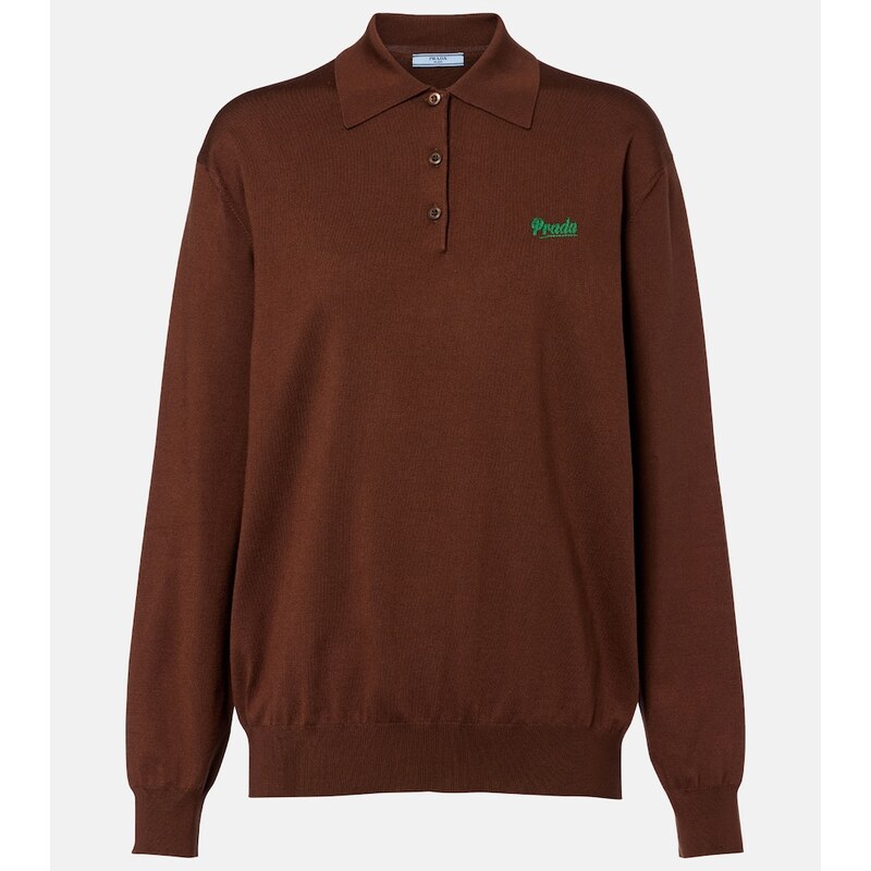 Prada Silk-blend polo sweater
