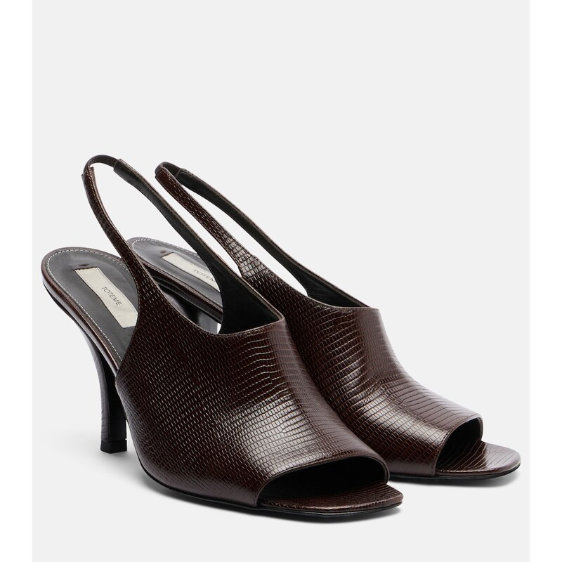 Toteme Embossed leather slingback sandals