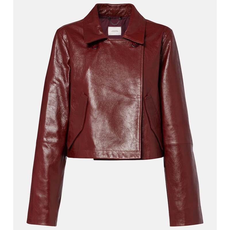 Dorothee Schumacher Broken Shine cropped leather jacket