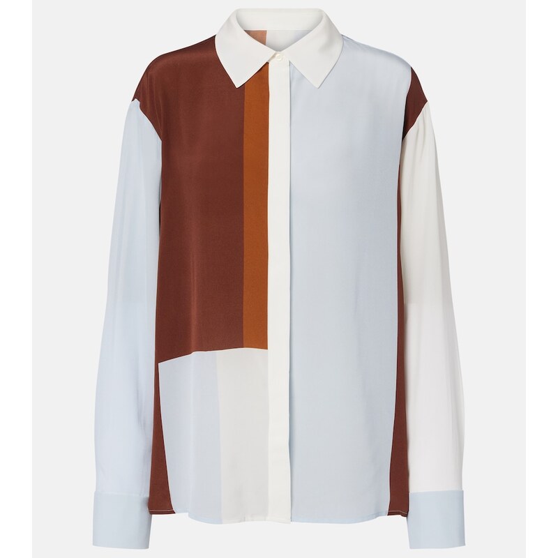 SIR Marais colorblocked silk shirt