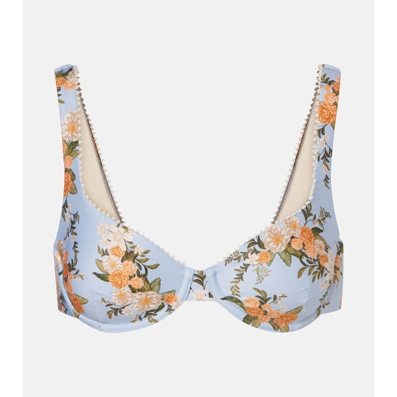 Agua by Agua Bendita Hacienda floral bikini top