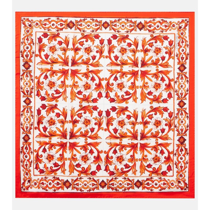 Dolce&Gabbana Majolica silk twill scarf