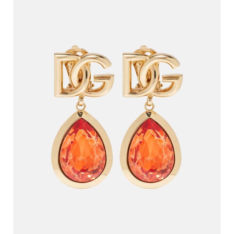 Dolce&Gabbana DG crystal-embellished clip-on earrings