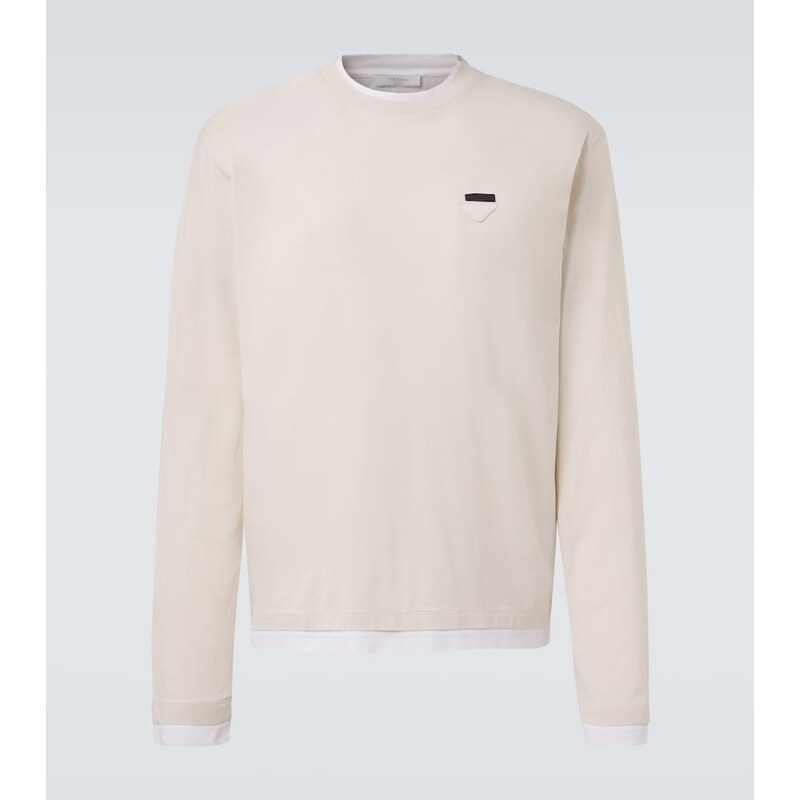 Prada Layered cotton jersey T-shirt