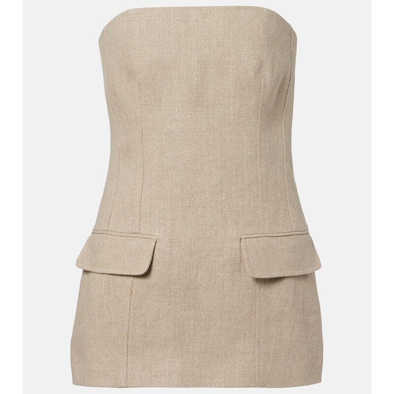 Toteme Strapless linen bustier top