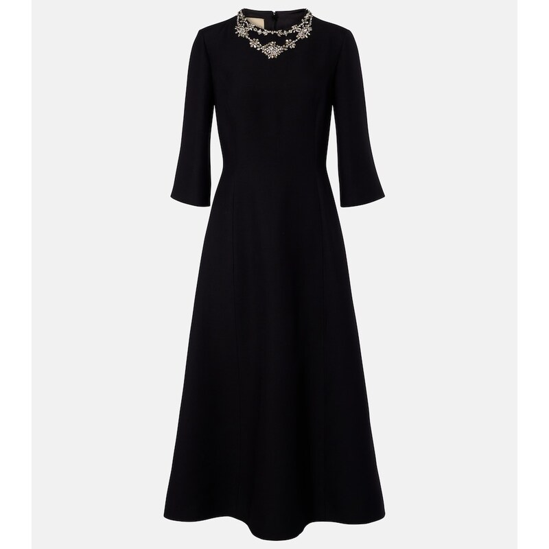 Valentino Crepe Couture embellished midi dress