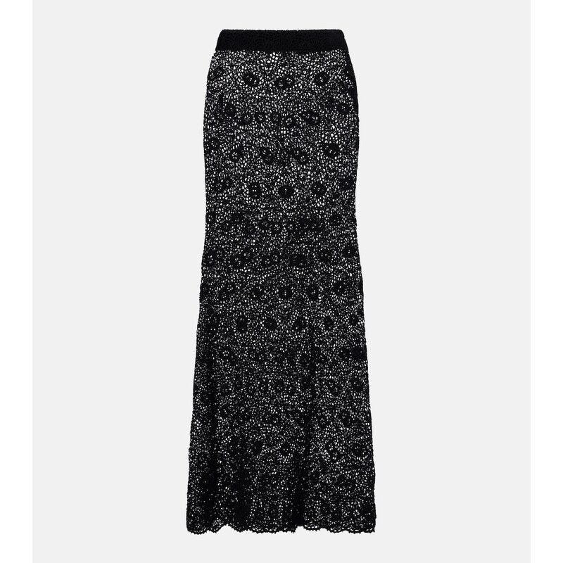 Nili Lotan Nika crochet cotton maxi skirt
