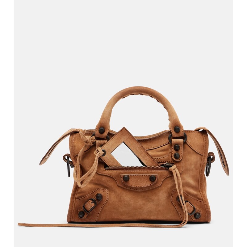 Balenciaga Le City Mini suede top-handle bag