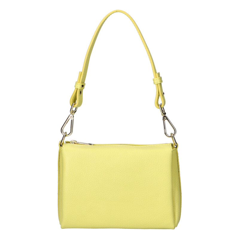 Delami Vera Pelle Trendy dámská kožená crossbody kabelka Inka, žlutá 115648369