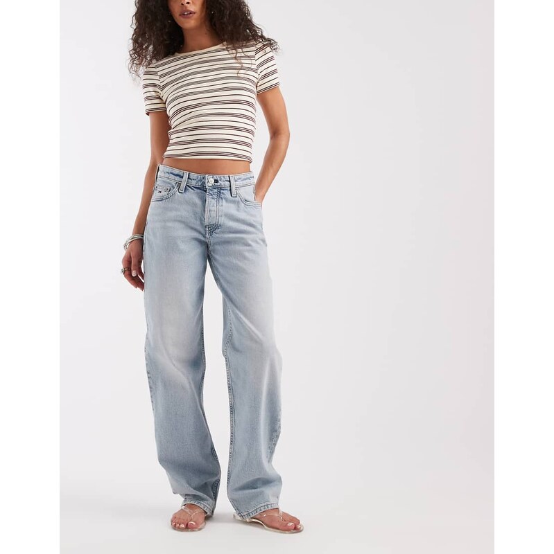 Tommy Jeans sophie low rise straight jeans in light wash blue