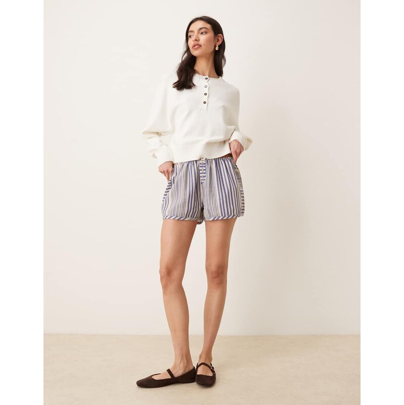 Free People Intimately FP home by 8 boxer short in cobalt combo