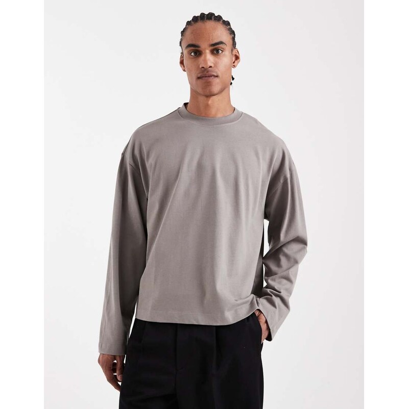 ASOS DESIGN heavyweight boxy oversized t-shirt in grey