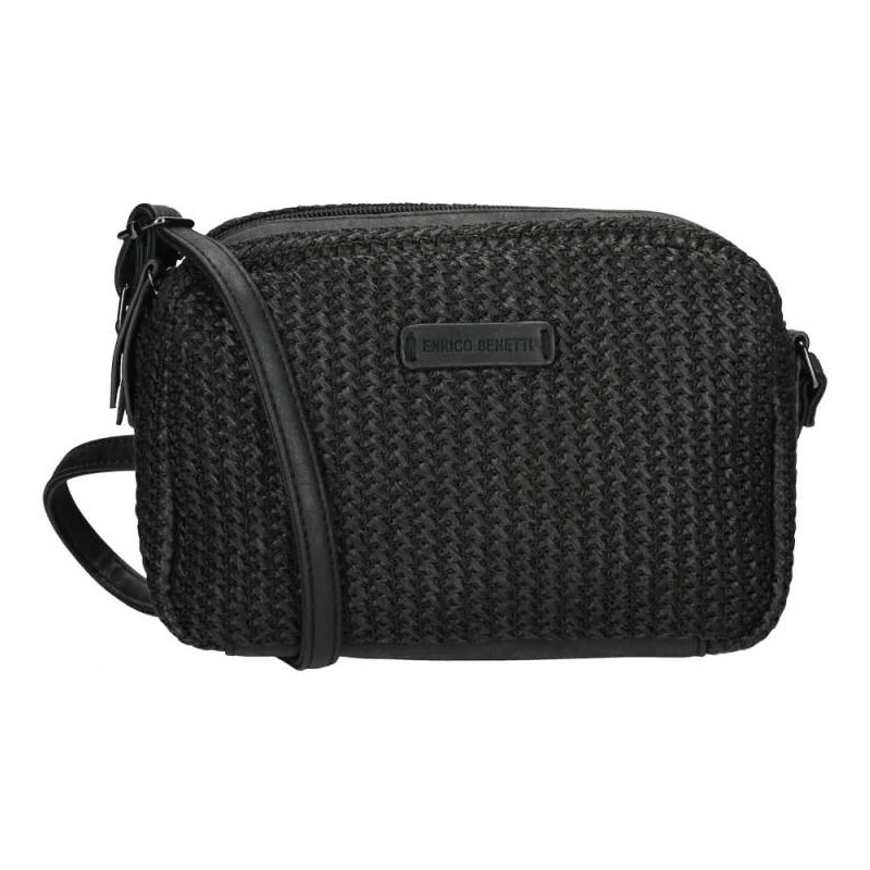 Dámská crossbody proutěná kabelka černá - Enrico Benetti Summer