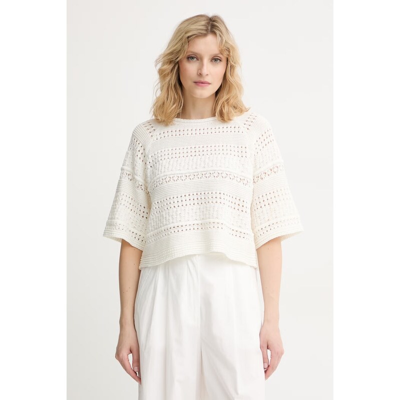 Weekend Max Mara svetr s krátkým rukávem dámský bavlněný 115625089