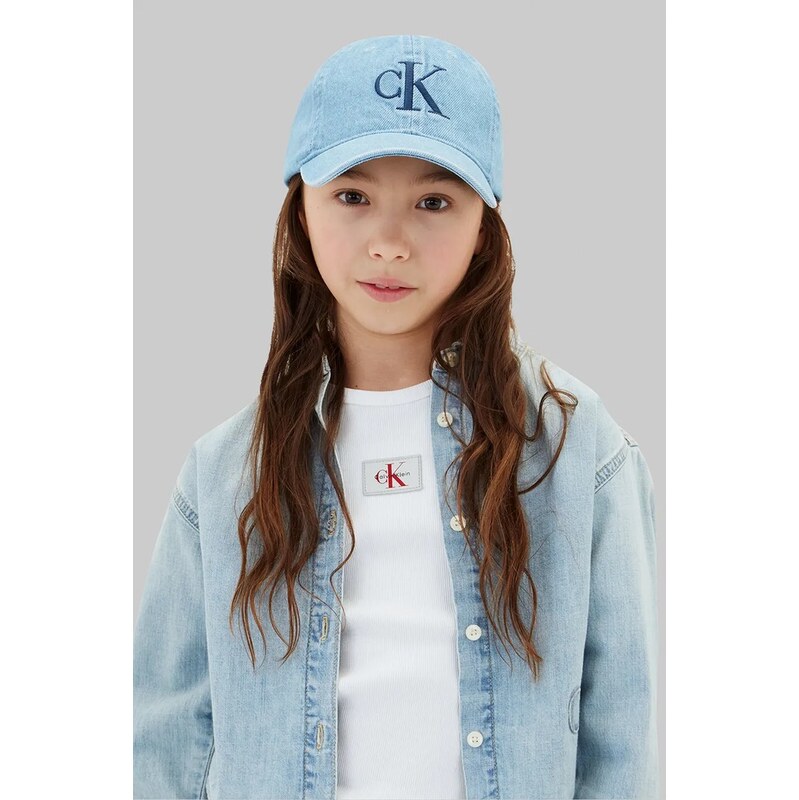 Calvin Klein Jeans kšiltovka dětská džínová