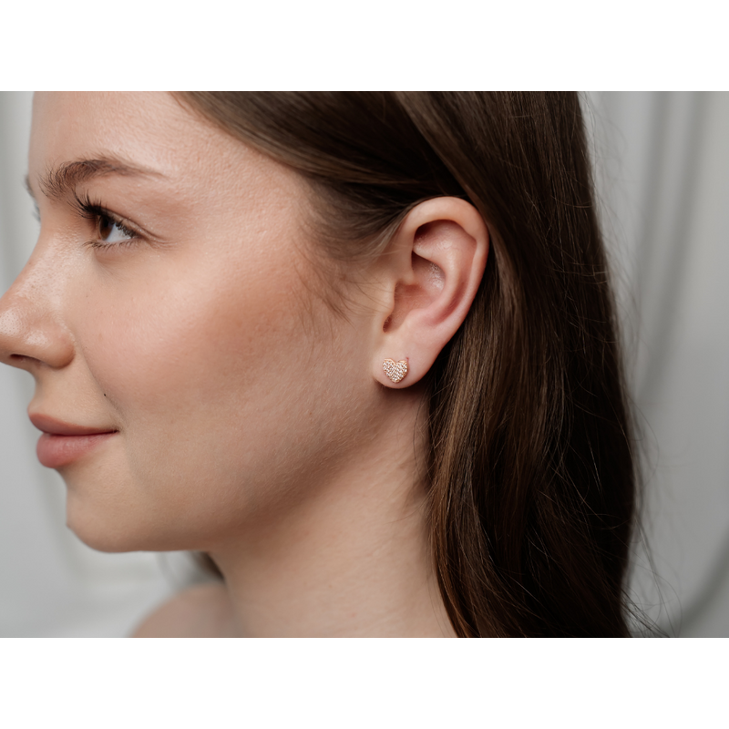 Olivie Stříbrné náušnice SRDCE ROSE 4985 115627462