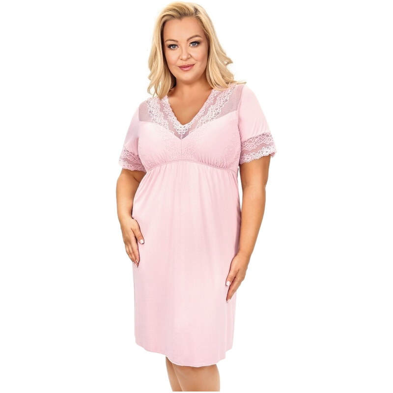 Noční košile DONNA LINDA PLUS POWDER PINK