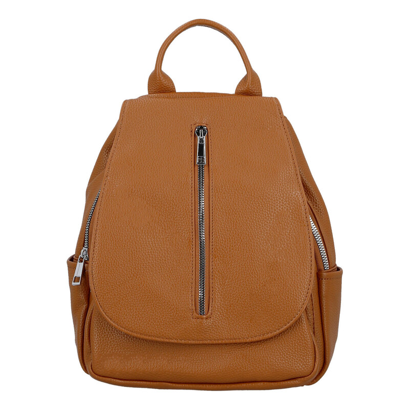 Firenze Stylový dámský koženkový batoh Almond, hnědý 115677517