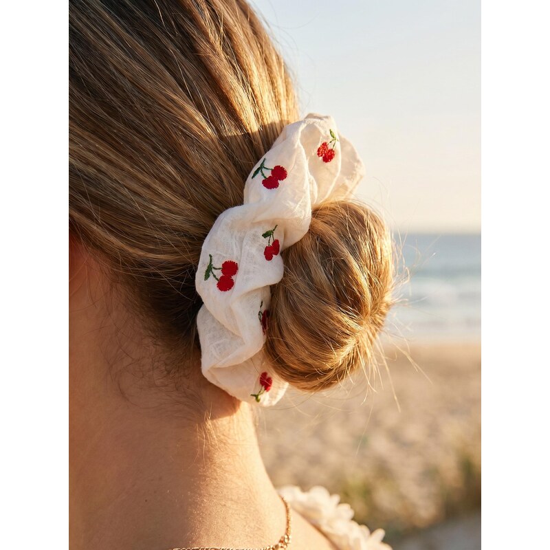 Sinsay - Scrunchie gumička do vlasů s motivem třešní - vícebarevná 115631243