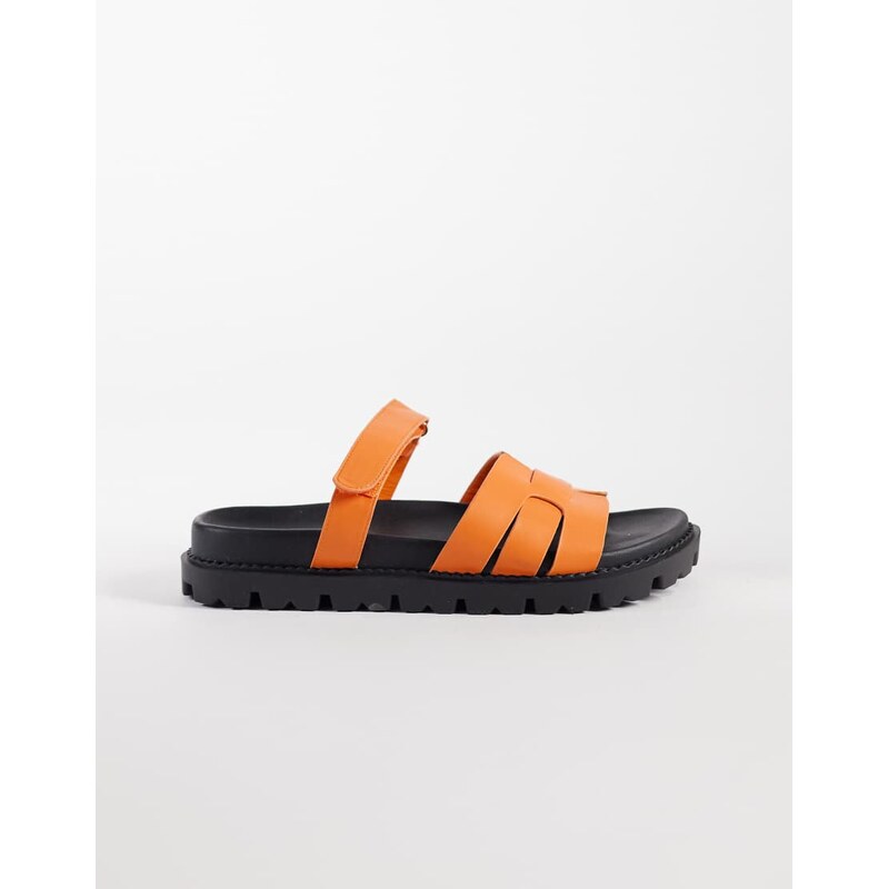 SIMMI Shoes Simmi London Adelle chunky slider sandals in orange