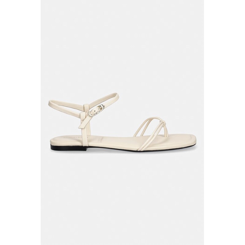 Calvin Klein sandály dámské SQUARE FLAT SANDAL STRAP LTH
