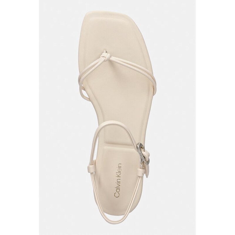 Calvin Klein sandály dámské SQUARE FLAT SANDAL STRAP LTH