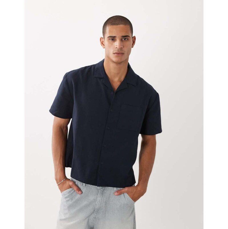 New Look co-ord boxy shirt in navy