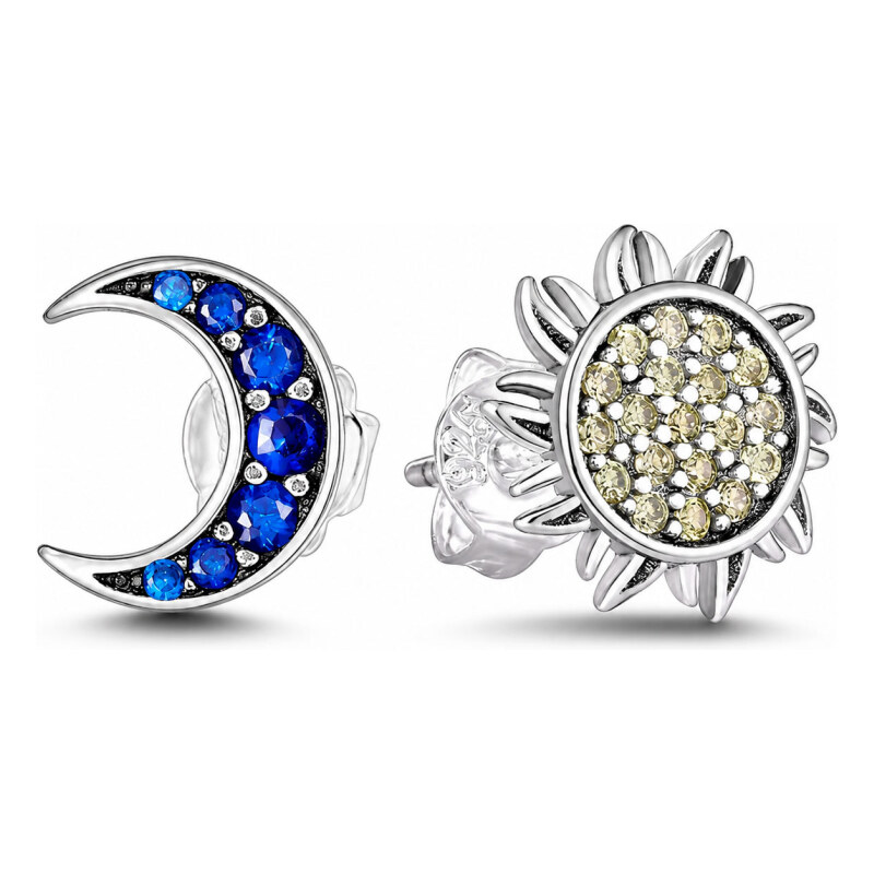 GRACE Silver Jewellery Stříbrné náušnice Slunce a Měsíc - stříbro 925 115632544