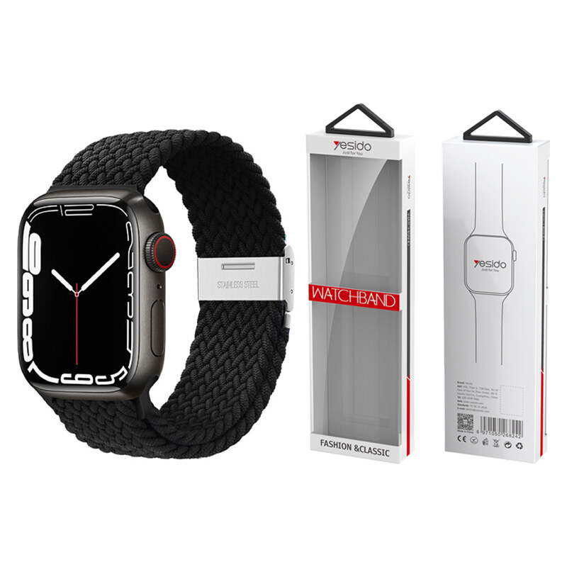 YESIDO WB23 pletený řemínek pro Apple Watch 38/40/41, černý 115632911