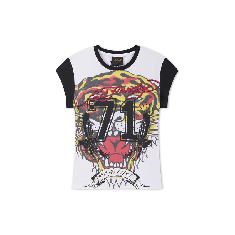 Ed Hardy Tričko Roaring Tiger žlutá / červená třešeň / černá /