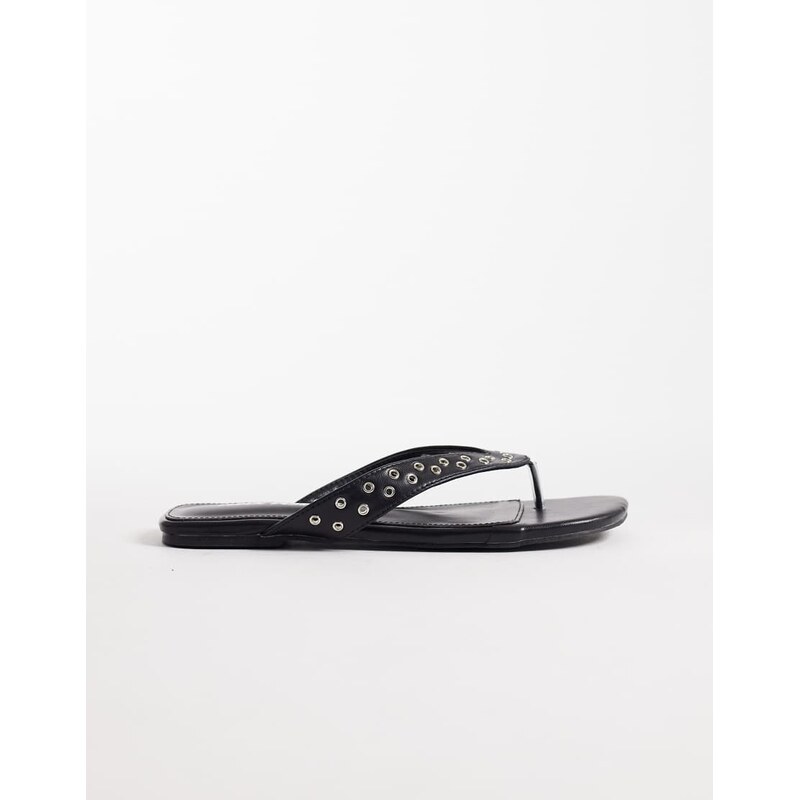 Public Desire studded flip flops in black 115634222
