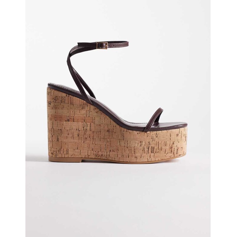 SIMMI Shoes Simmi London Kitty high heeled wedges in brown