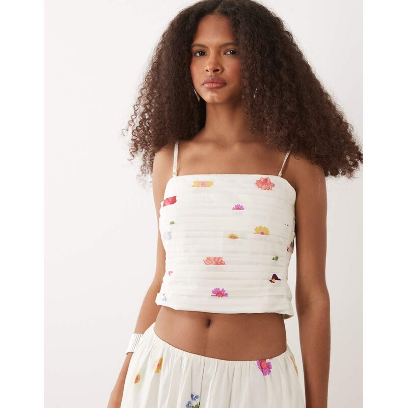 Nobodys Child Felicity cotton detachable strap cami top co-ord